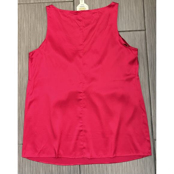 Talbots Red Silk V-Neck Tank Top Size 12 Stretch Lightweight - Picture 4 of 5